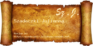 Szadeczki Julianna névjegykártya